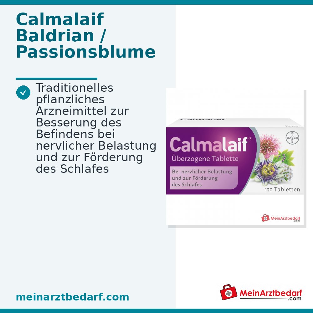 Calmalaif Baldrian Passionsblume Schwarznessel Weißdorn überzogene Tabletten 120 Stück