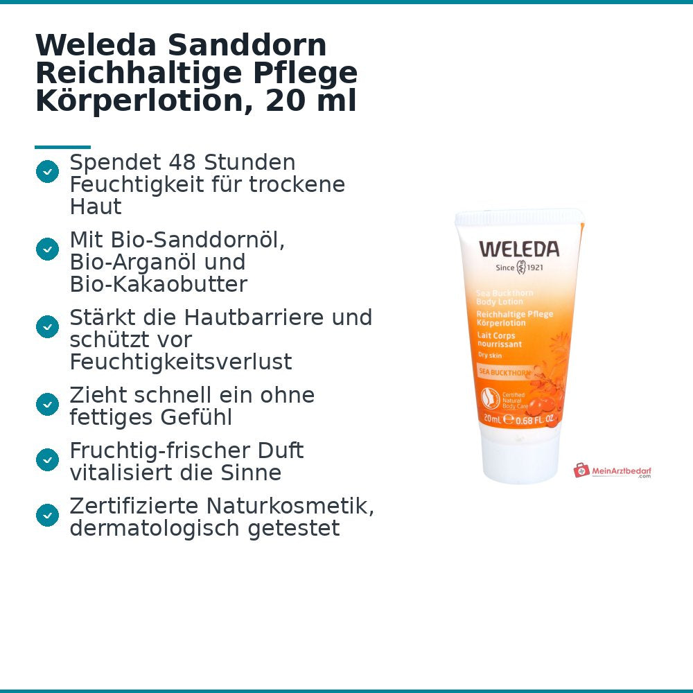 Weleda Espino Cerval de Mar Cuidado Intensivo Loción Corporal, 20 ml