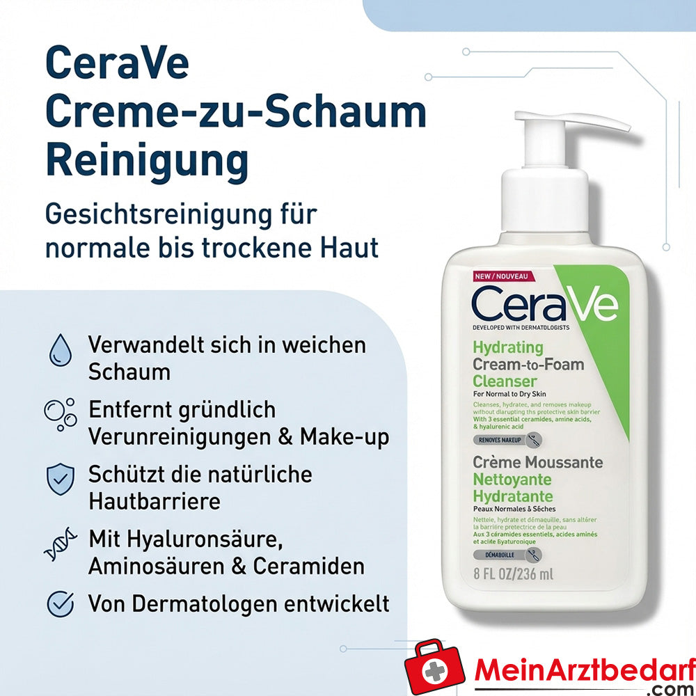 CeraVe crema-schiuma detergente per pelli da normali a secche 236 ml