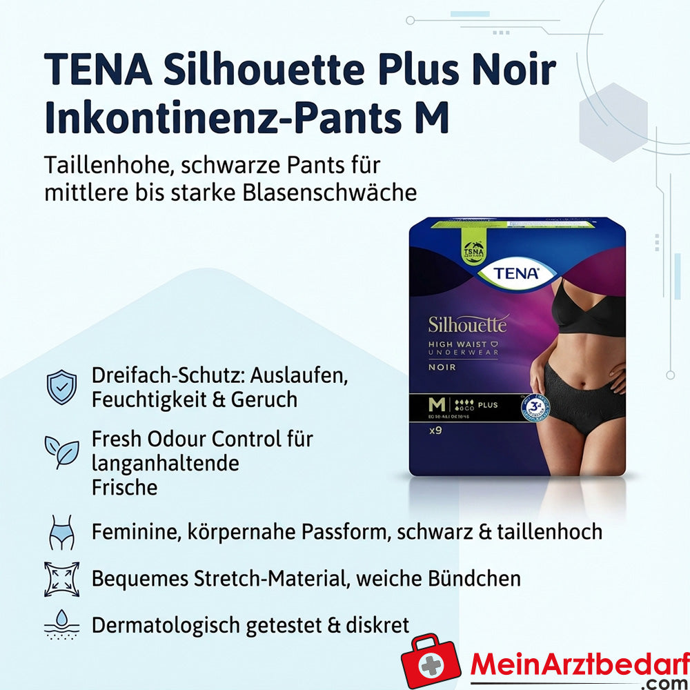 TENA Silhouette Plus Noir incontinentiebroekjes M 9 stuks