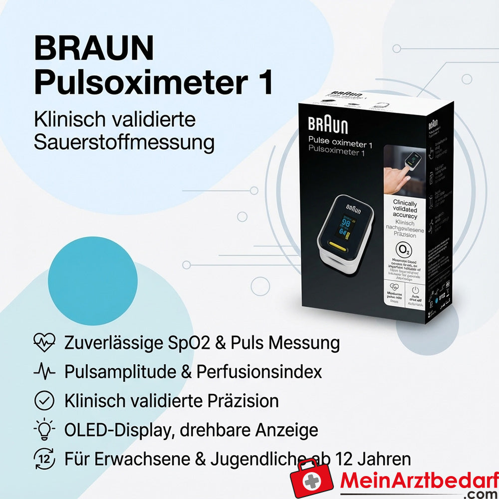 BRAUN pulsoxymeter 1 vingerpulsoxymeter OLED-display 1 st.