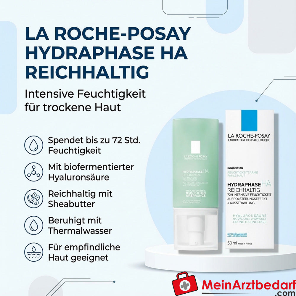 La Roche Hydraphase HA Rijke Gezichtscrème met Hyaluronzuur 50 ml