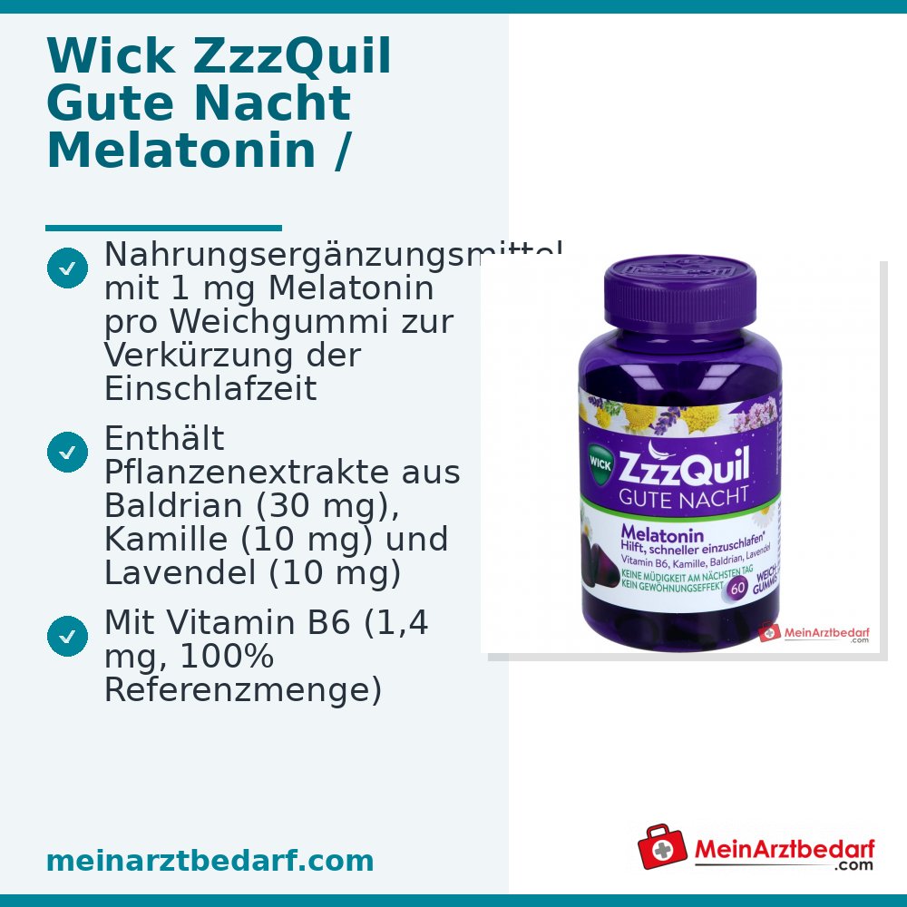 WICK ZzzQuil Gute Nacht Melatonin 1 mg Weichgummis 30 Stück