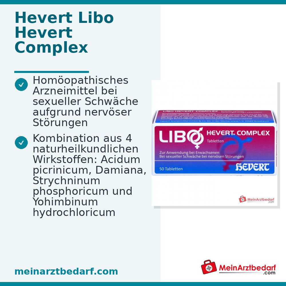 Hevert Libo Complex comprimés homéopathiques avec Acidum picrinicum et Damiana 100 pièces.
