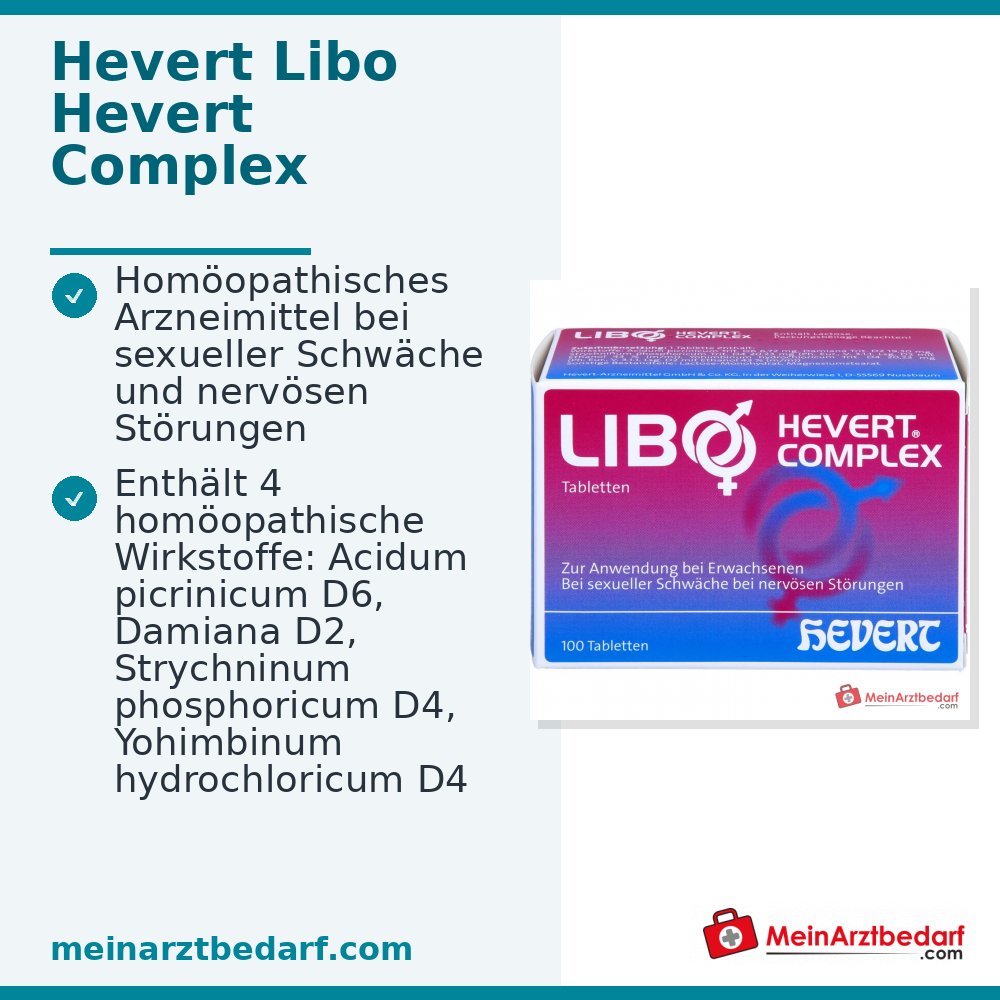 Hevert Libo Complex comprimés homéopathiques avec Acidum picrinicum et Damiana 100 pièces.