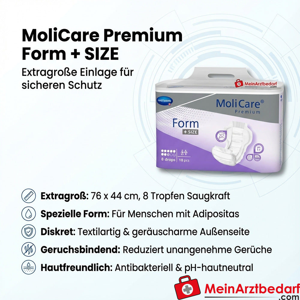 MoliCare Premium Form Form maat onderlegger 8 druppels 76 x 44 cm
