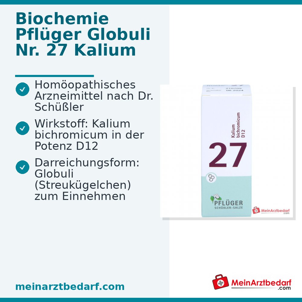Biochemie Pflüger Glóbulos N.º 27 Kalium bichromicum D12 Glóbulos, 15 g