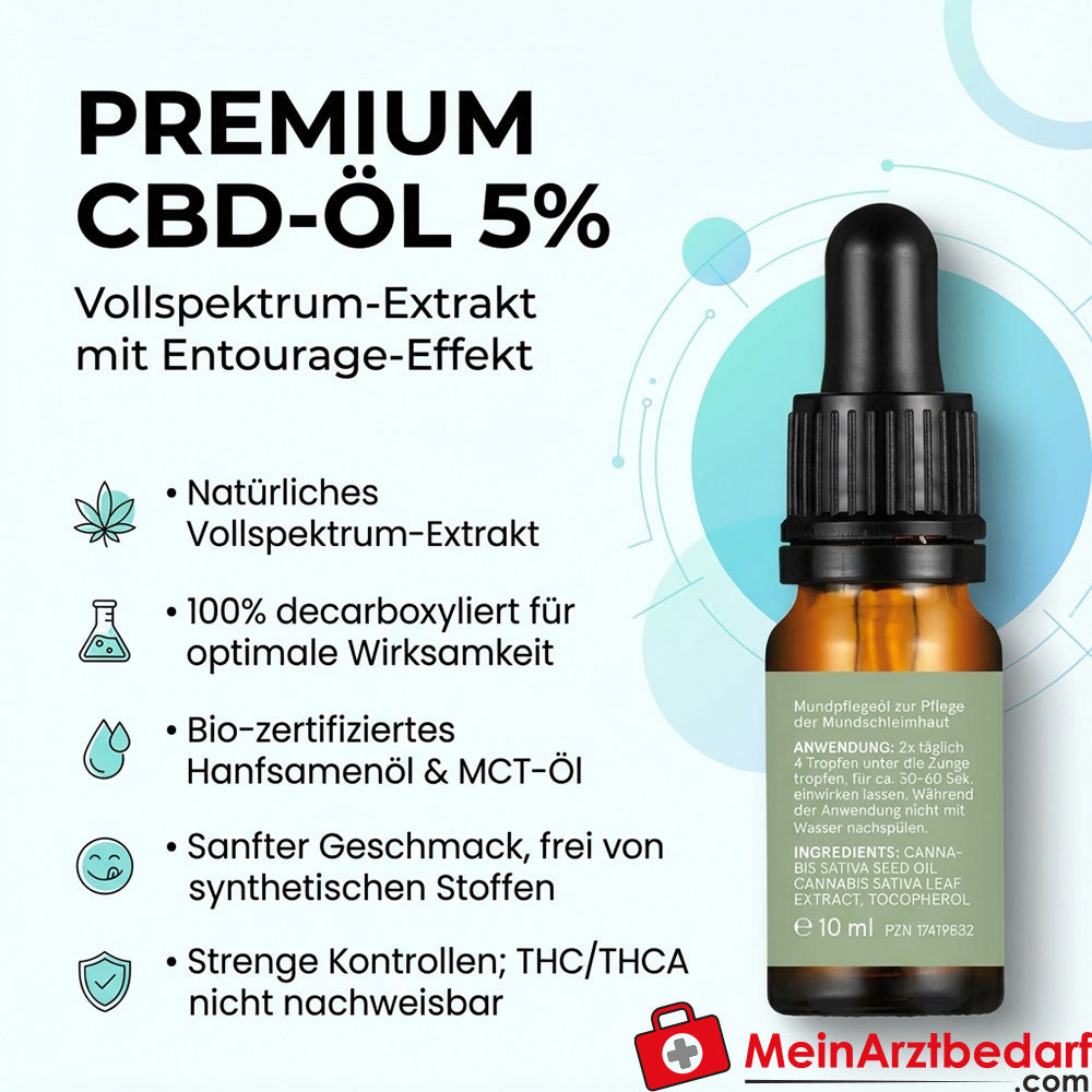 CBD VITAL extracto natural aceite de CBD PREMIUM 5% 10 ml