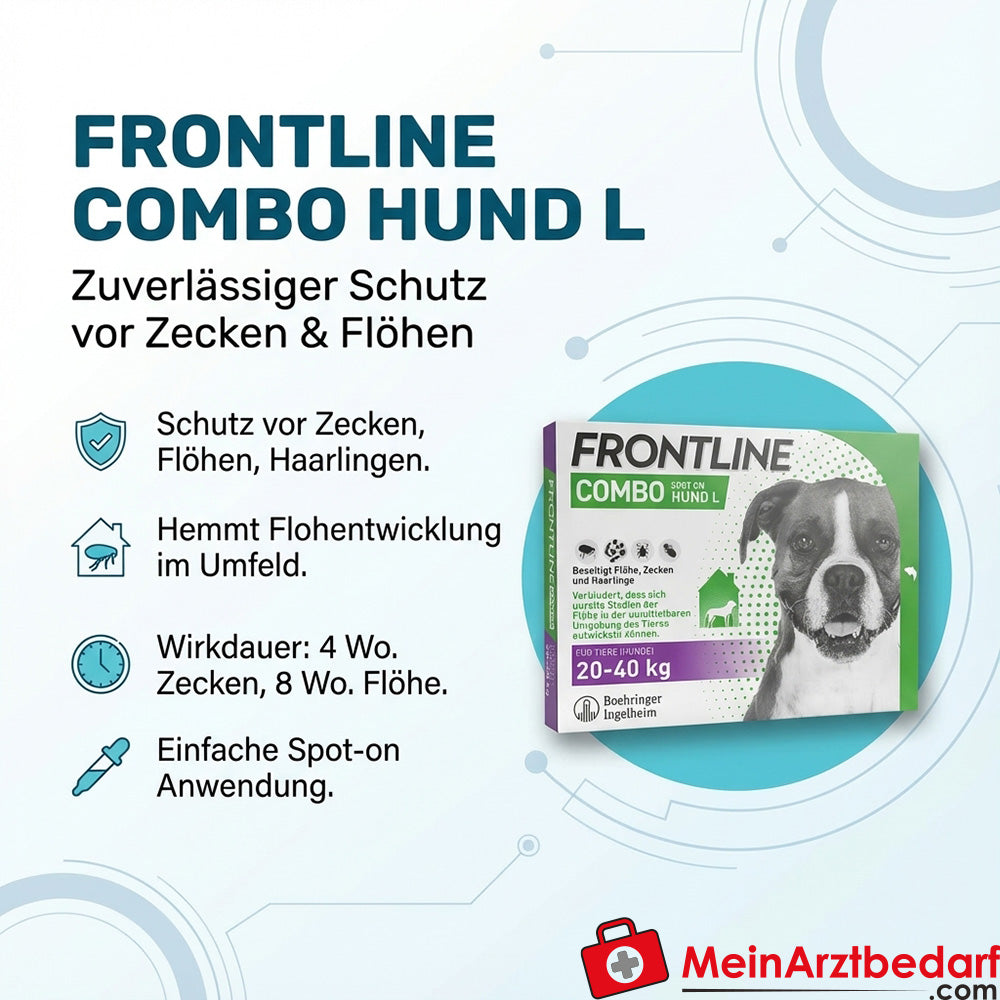 Frontline Combo Fipronil + (S)-Methoprene Spot-on Cane L (20-40 kg) 3 pipette