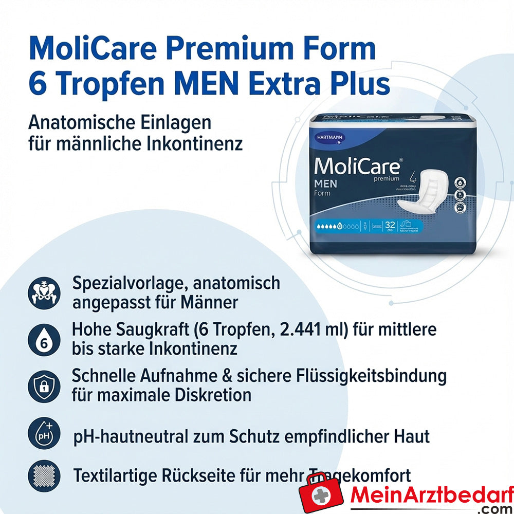 MoliCare Premium Form 6 Tropfen MEN Extra Plus Vorlage 69 x 31 cm 32 Stück