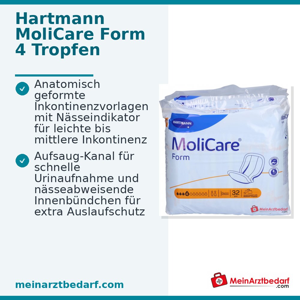 MoliCare Form Normal plus 4 krople neutralne pod względem płci wkładki dla osób z nietrzymaniem moczu