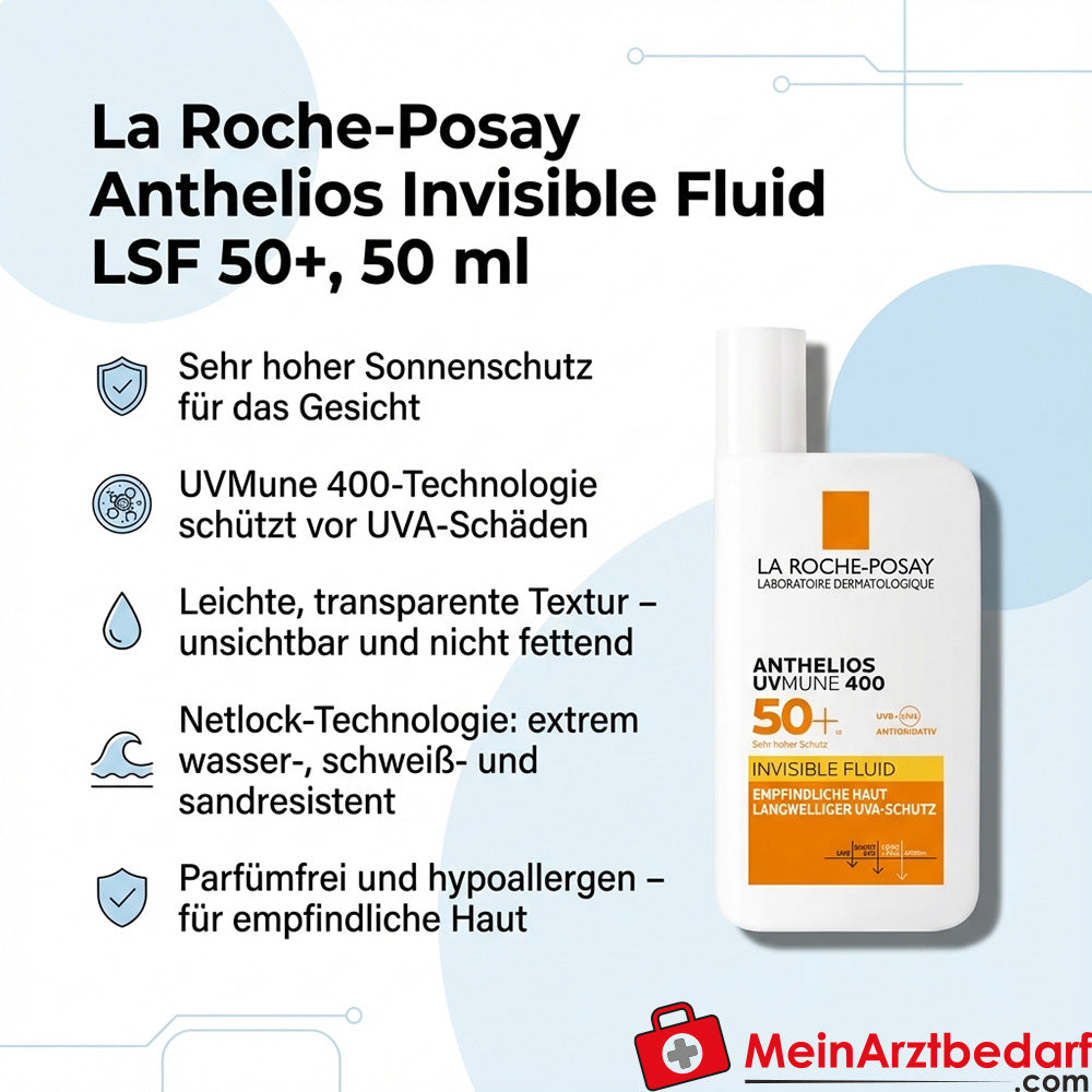 La Roche-Posay Anthelios Invisible Fluid LSF 50+ Fluid für Gesicht 50 ml
