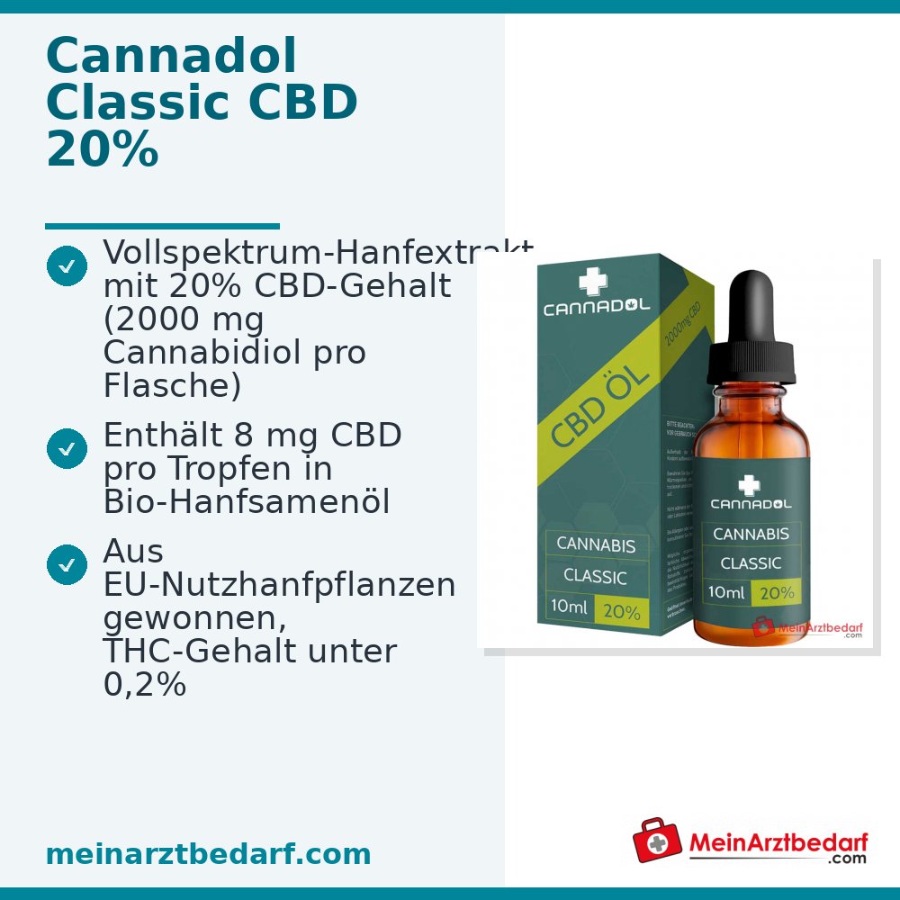 CANNADOL Cannabis Classic 20% CBD Vollspektrum-Öl 2000 mg