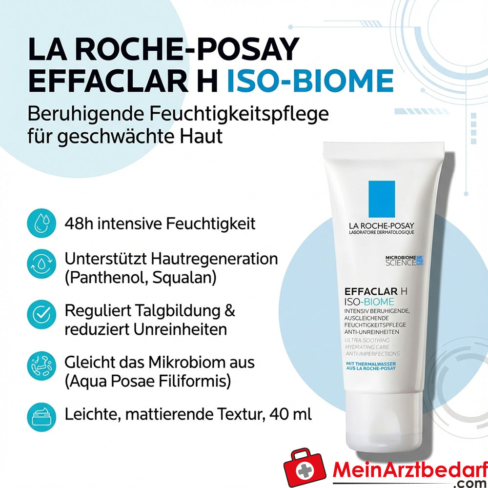La Roche-Posay Effaclar H Iso-Biome Feuchtigkeitscreme Panthenol, Niacinamid 40 ml