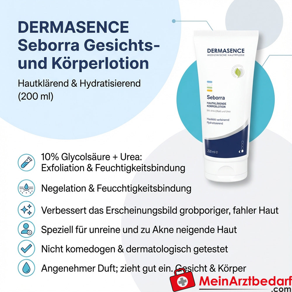 DERMASENCE Seborra Glycolic Acid 10% Urea Lotion 200 ml