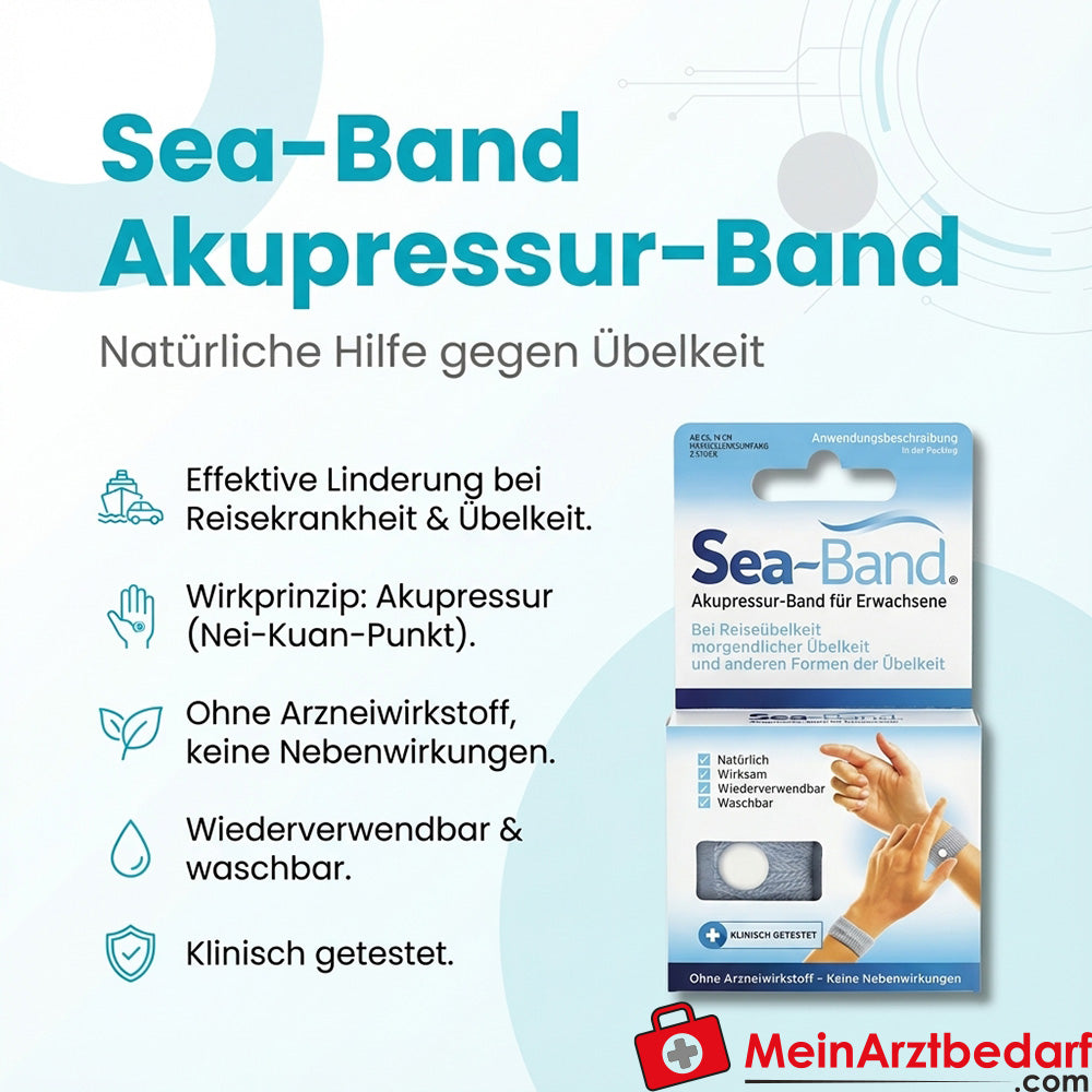 Sea-Band Akupressur-Band gegen Übelkeit Armband 2 Stück