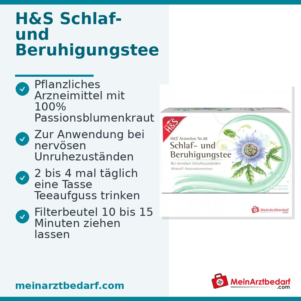 H&S Slaap- en Kalmeringsthee Passiebloemextract Filterzakjes 1 Verpakking, 20 x 2 g