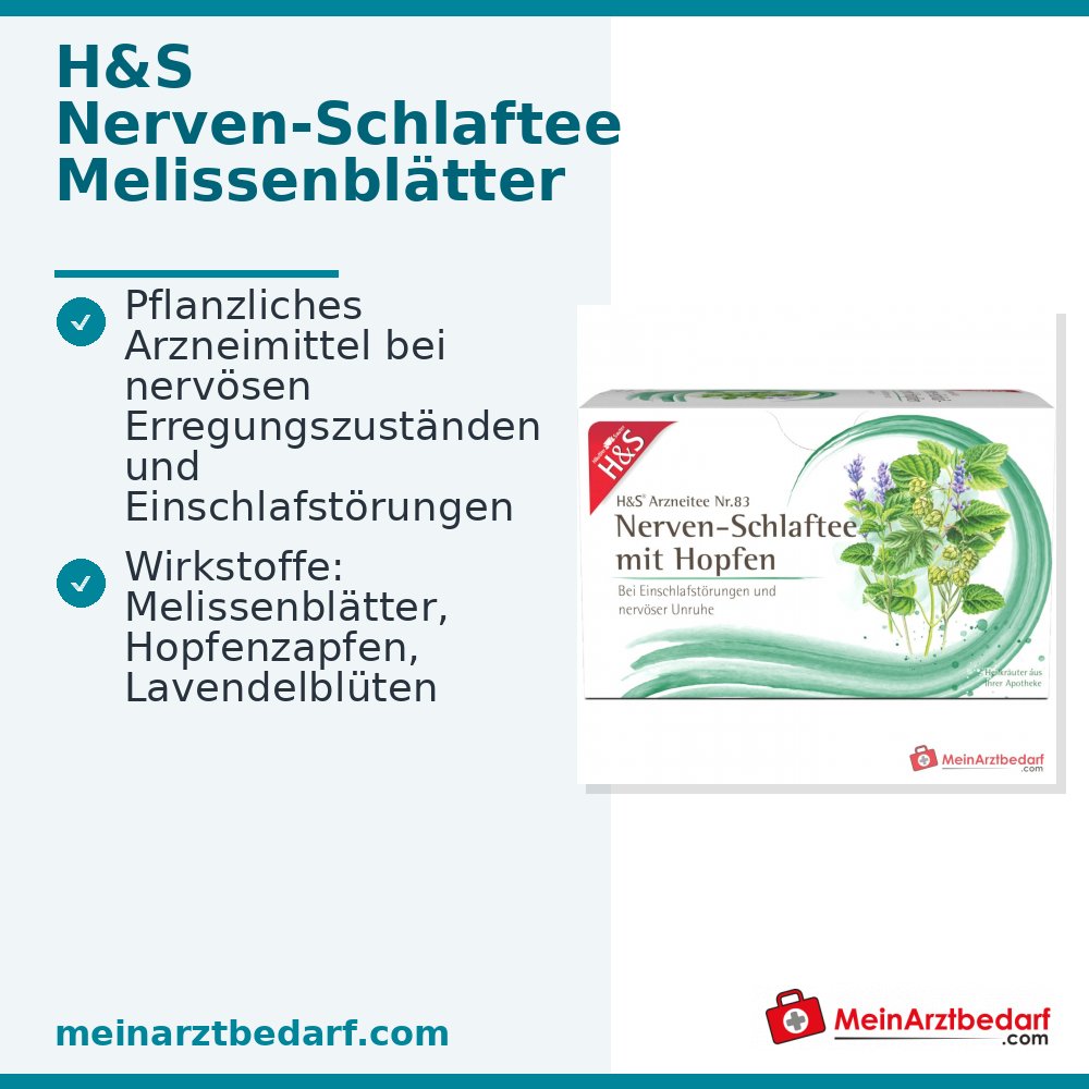 Tisana per nervi e sonno con luppolo H&S, 20 bustine, 20 x 1,5 g