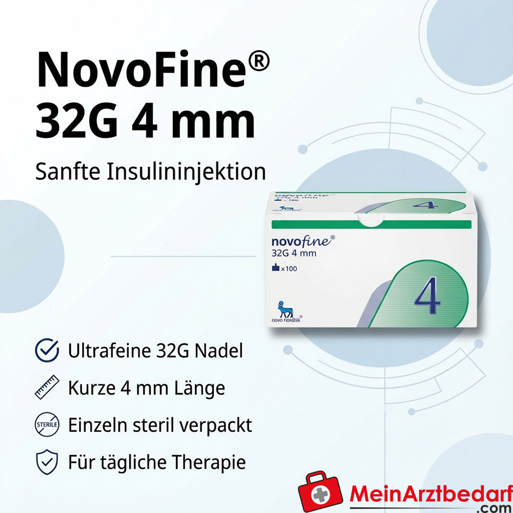 Aghi per penna NovoFine 32G 4 mm singoli sterili 100 pezzi