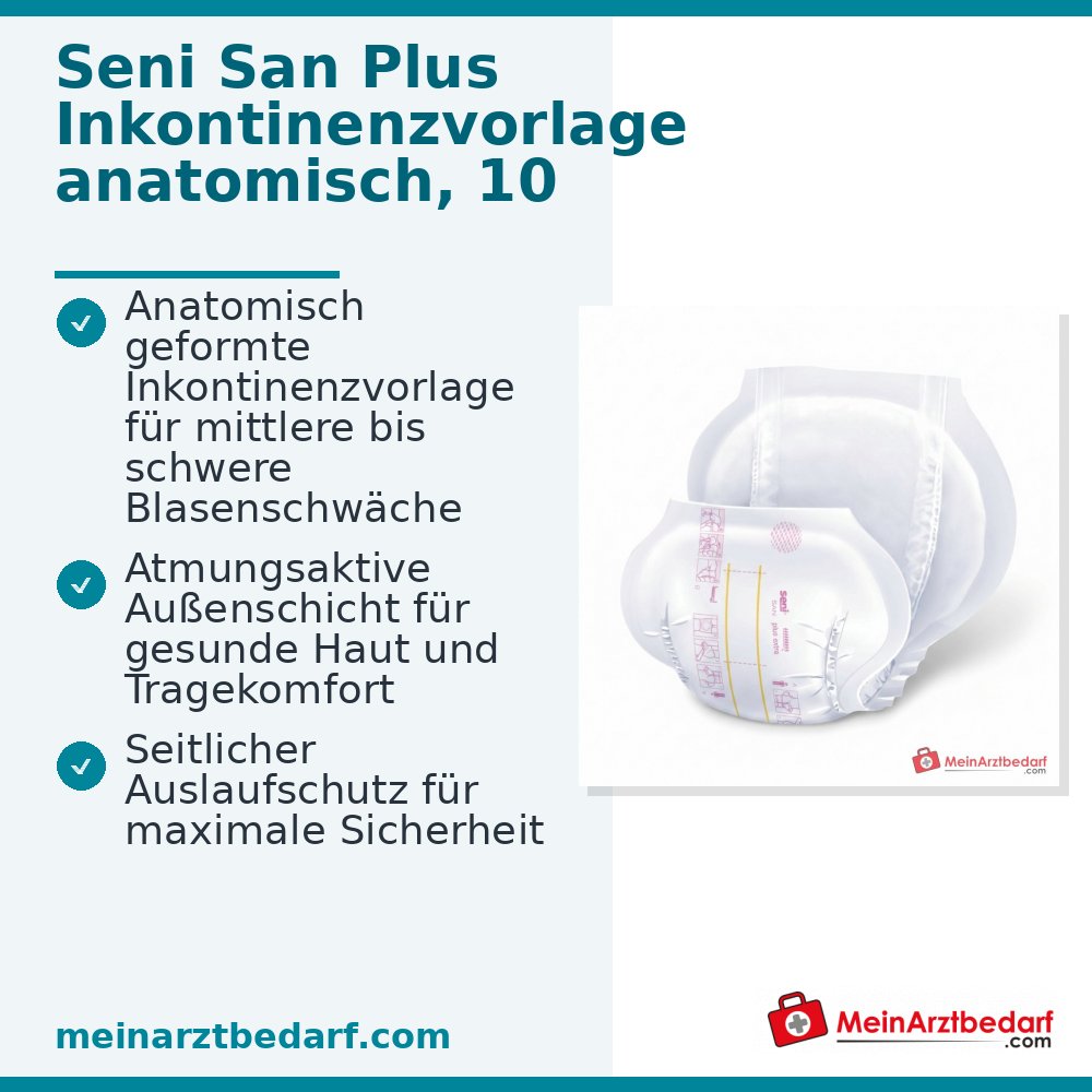 Seni SAN plus incontinentieonderlegger 37 x 69 cm anatomisch met vochtindicator