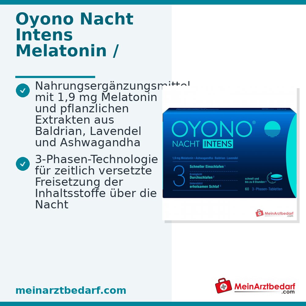 Oyono Nacht Intens Melatonin / Baldrian / Lavendel / Ashwagandha Tabletten, 60 St.