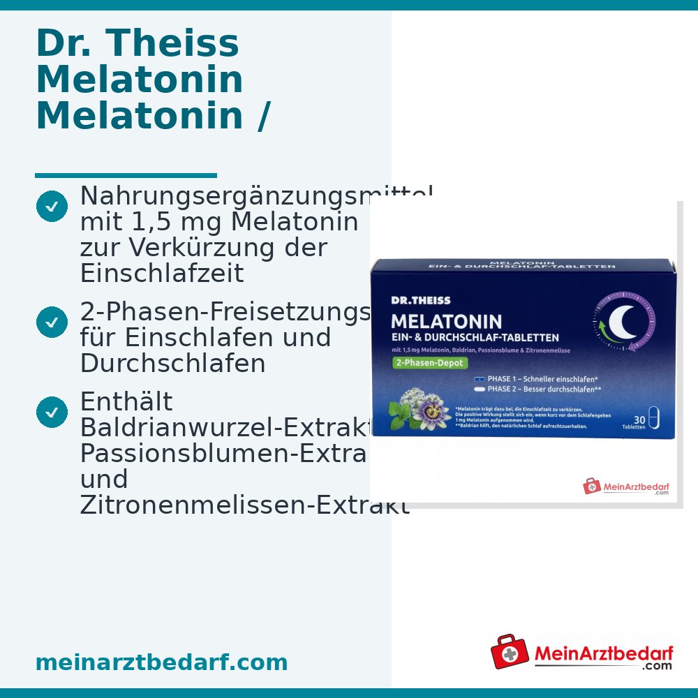 Dr Theiss Melatonina in compresse per addormentarsi e rimanere addormentati 1,5 mg compresse 30 pezzi