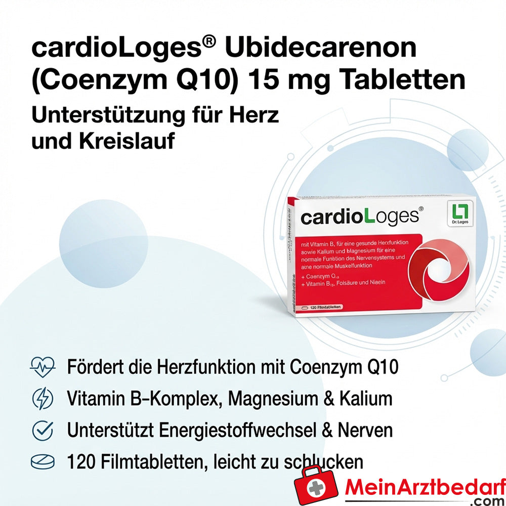cardioLoges Ubidecarenon (Coenzym Q10) 15 mg Tabletten 120 Stück