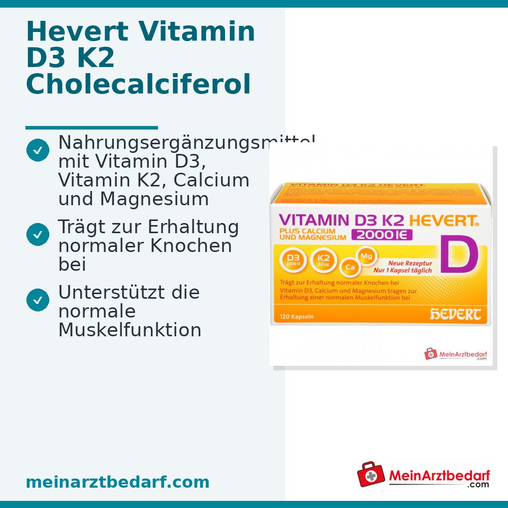 Hevert Vitamin D3 K2 2000 IE, 120 St.