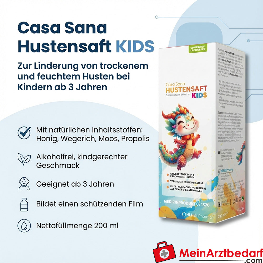 Casa Sana Hustensaft Kids mit Honig, Wegerich & Propolis 200 ml