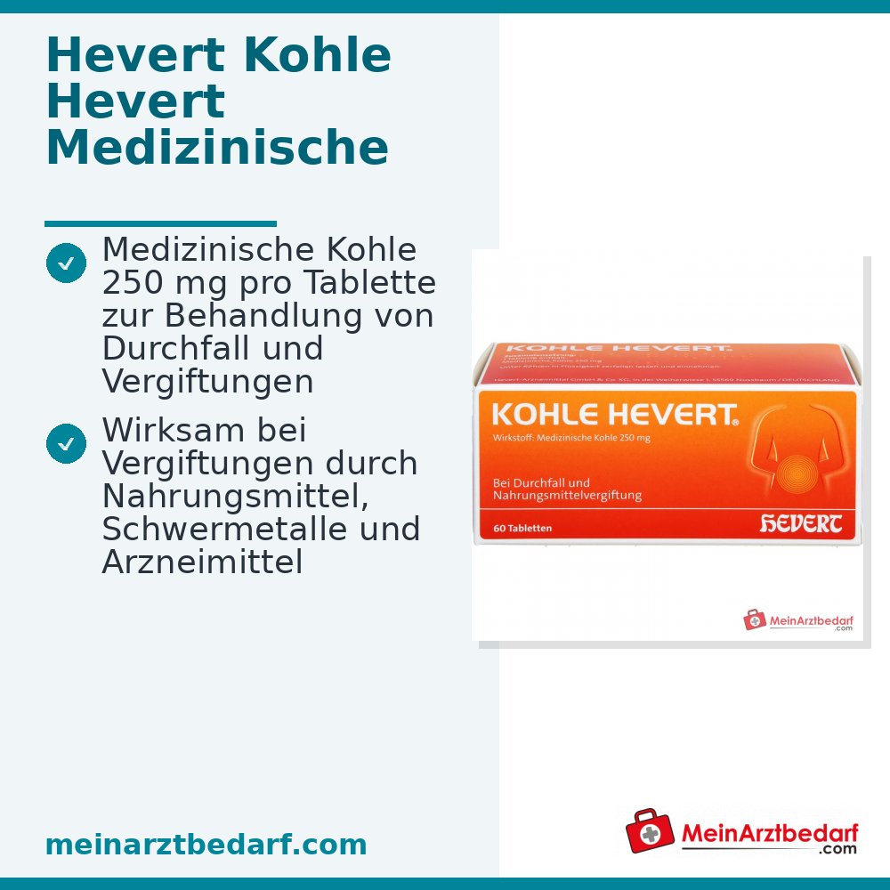 Hevert Kohle Tabletas, 60 ud.