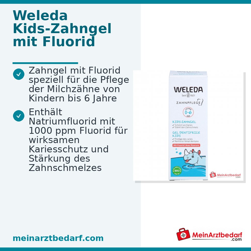 Weleda Kids-Zahngel mit Fluorid Natriumfluorid Zahngel, 50 ml