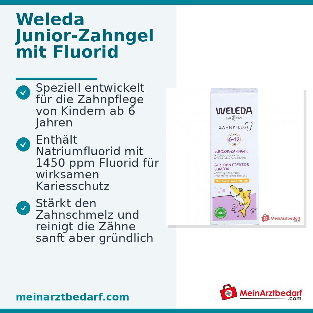 Weleda Junior-Zahngel mit Fluorid Natriumfluorid Zahngel, 50 ml