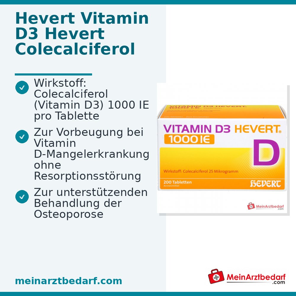 Hevert Vitamin D3 1000 IE Tabletten, 200 St.