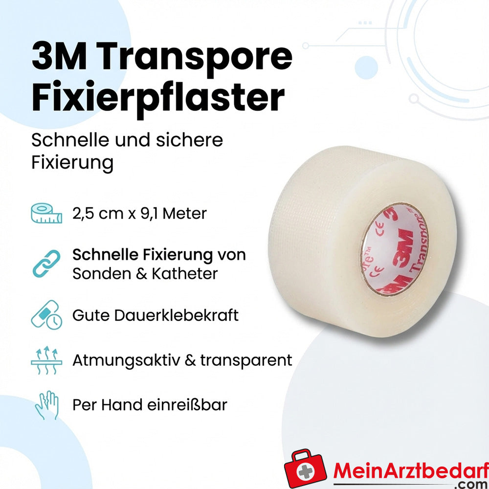 3M Transpore Fixierpflaster, 12 Rollen