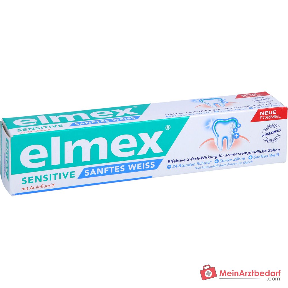 elmex Sensitive plus sanftes Weiß Aminfluorid Zahnpasta, 75 ml.