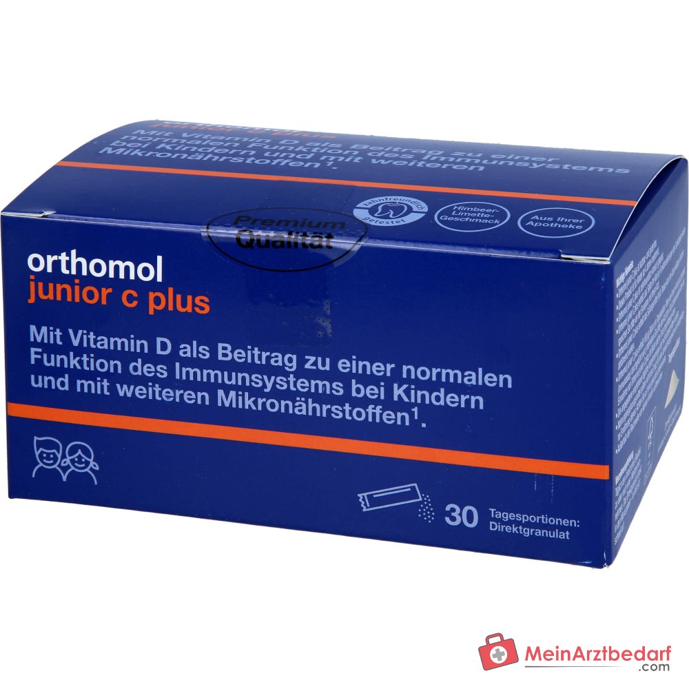 Orthomol junior C plus Direktgranulat Himbeer-Limette, 30 Beutel.