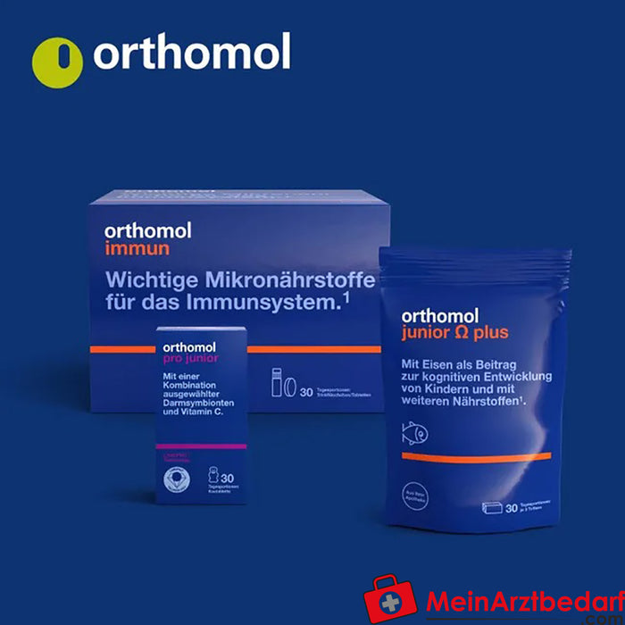 Orthomol junior C plus - 橘/橙味 - 咀嚼片，30 片。