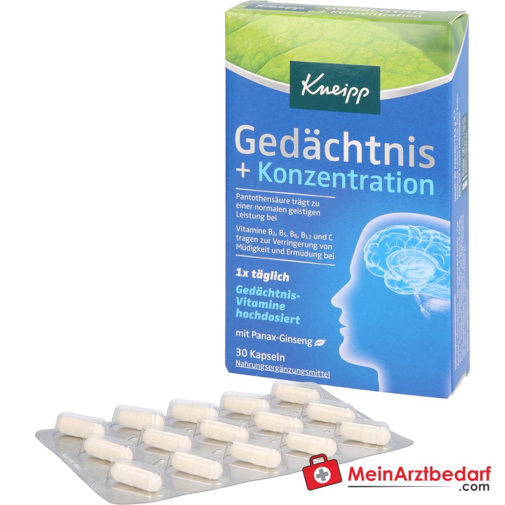 Kneipp Gedächtnis + Konzentration Kapseln, 30 St..