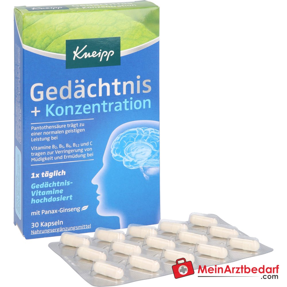 Kneipp Gedächtnis + Konzentration Kapseln, 30 St..