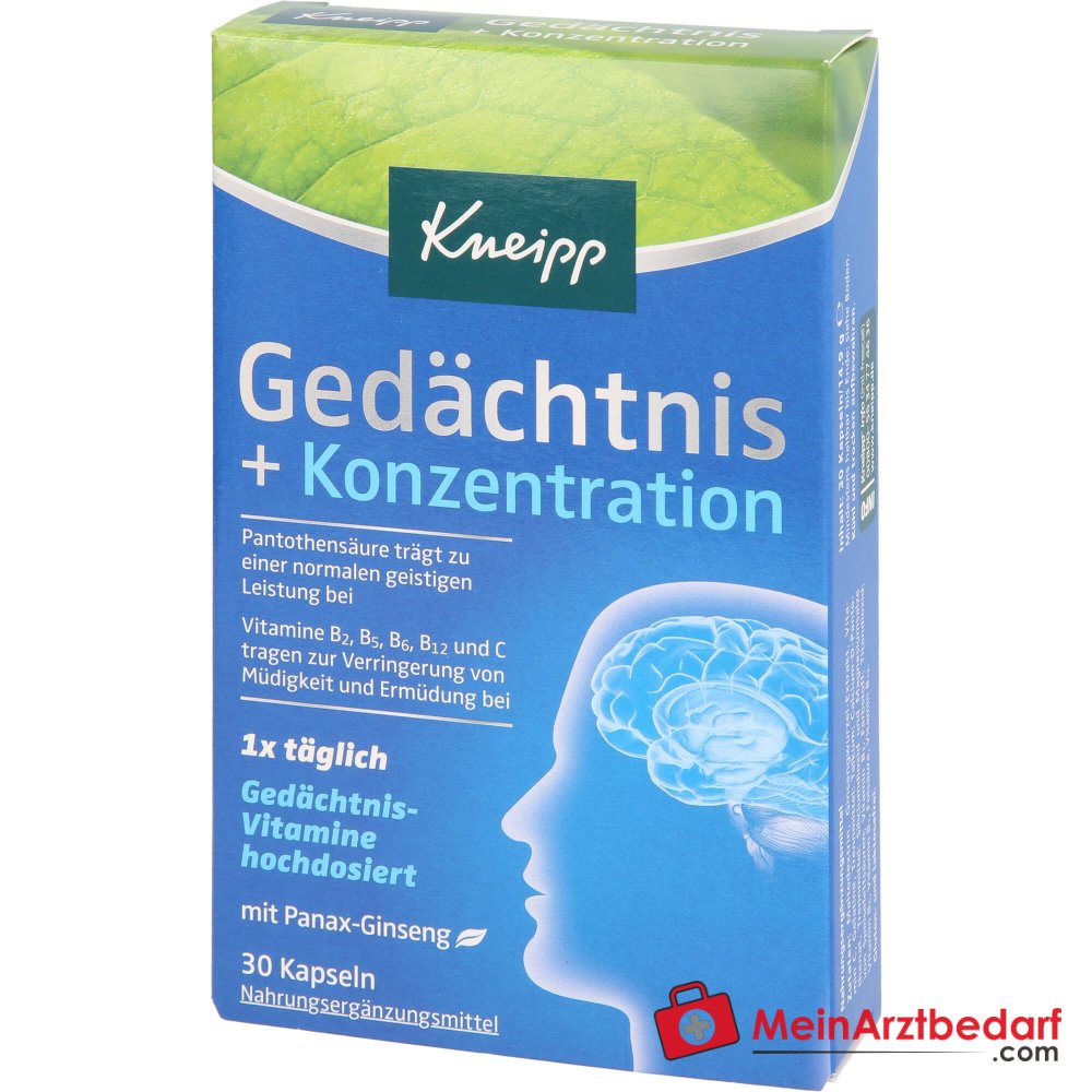 Kneipp Gedächtnis + Konzentration Kapseln, 30 St..
