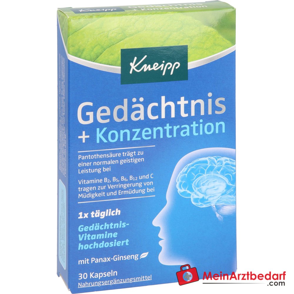 Kneipp Gedächtnis + Konzentration Kapseln, 30 St..