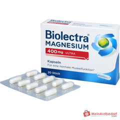 Biolectra Magnesium 400 mg Magnesiumoxid Kapseln, 20 St..