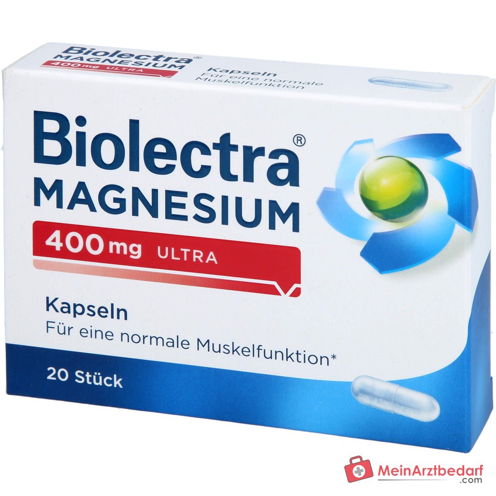 Biolectra Magnesium 400 mg Magnesiumoxid Kapseln, 20 St..