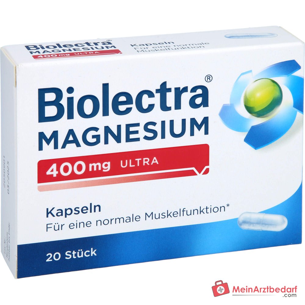 Biolectra Magnesium 400 mg Magnesiumoxid Kapseln, 20 St..