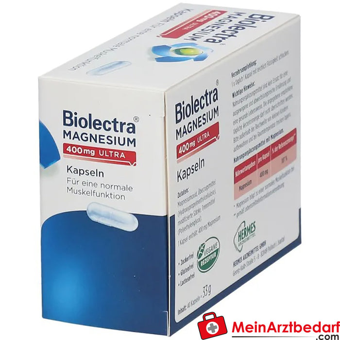 Biolectra® Magnesium 400mg ultra capsules, 40 pcs.