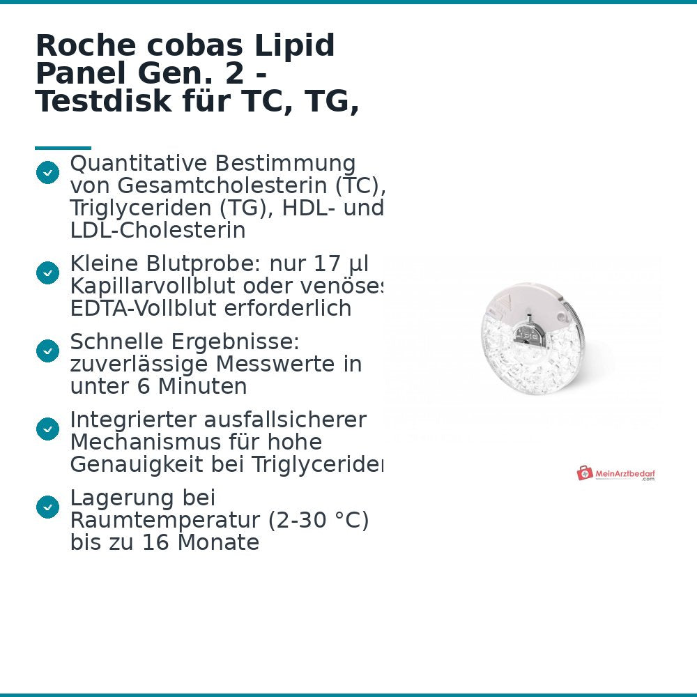 Roche cobas Lipid Panel Test 20 Stk. für cobas click und cobas b 101