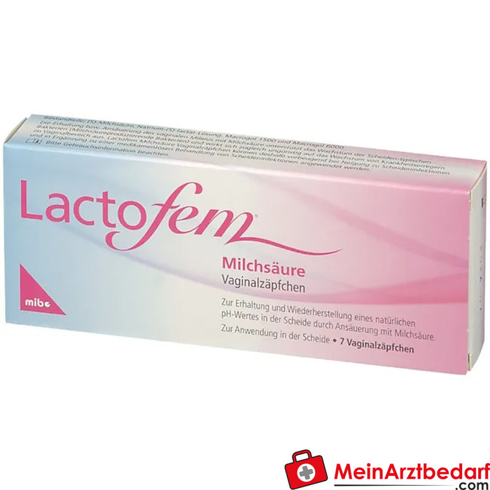 Lactofem® melkzuurvaginale zetpillen, 7 stuks.