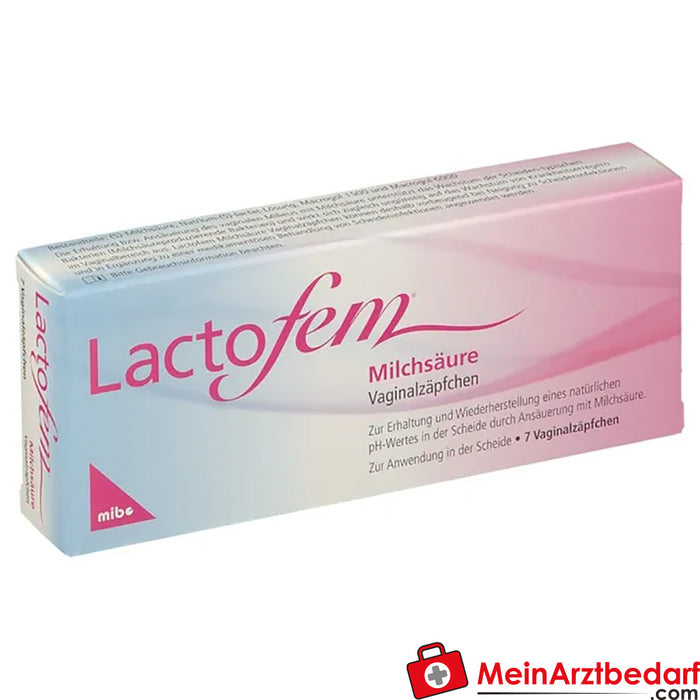 Lactofem® melkzuurvaginale zetpillen, 7 stuks.