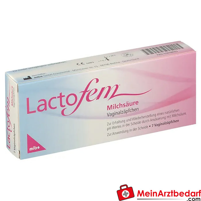 Lactofem® melkzuurvaginale zetpillen, 7 stuks.