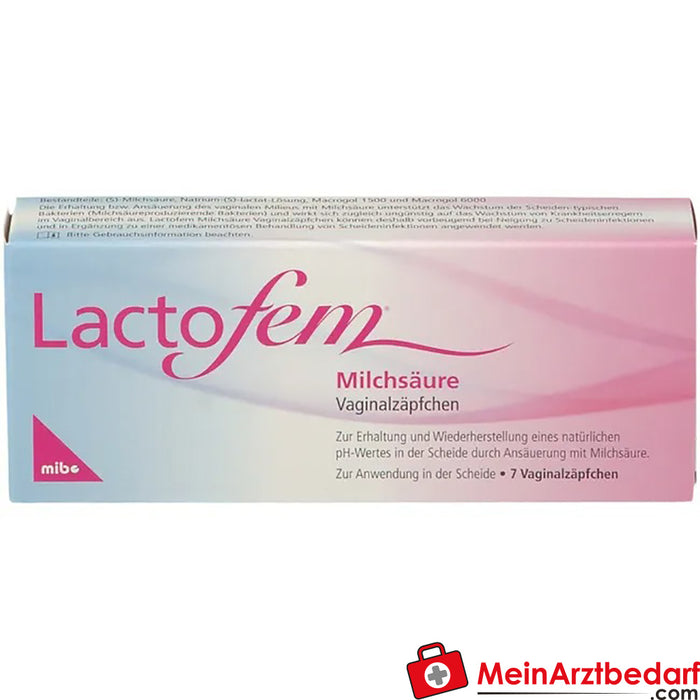 Lactofem® melkzuurvaginale zetpillen, 7 stuks.